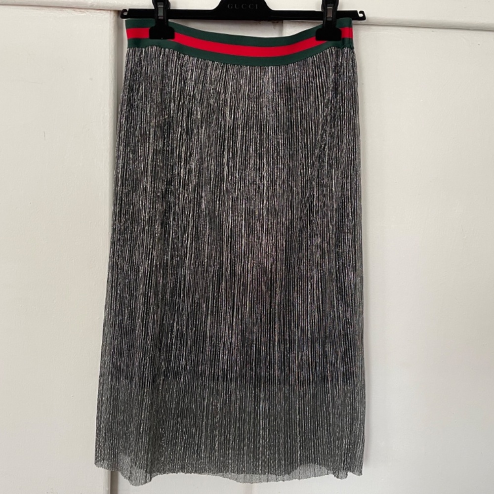 Silver midi sheer skirt